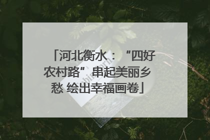 河北衡水：“四好农村路”串起美丽乡愁 绘出幸福画卷